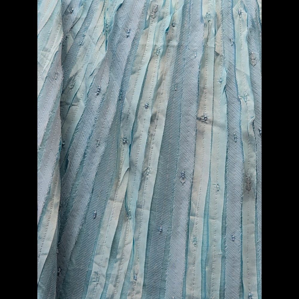 By Chico's Sz 1 (M 8-10)‎ Turquois Teal Tank with Pleats - Picture 3 of 6
